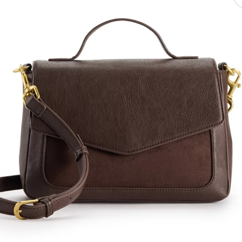 Sonoma Goods For Life Envelope Flap Crossbody Bag In Color Pure Brown 🤎